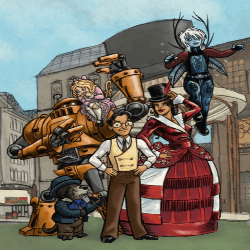Des & crew, Image from the cover of the Strand Magazine featuring Caledonians Iason, 1wuz, Cornelia, Desmond, Eladrienne, and Xero. Submitted by Wrath Constantine