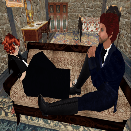 Lucien and Tehanu at the cottage at Serenity, On Sea, 2009. ~Tehanu Marenwolf